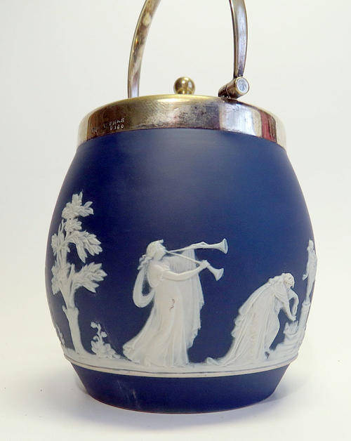 Adams Tunstall Jasper ware Biscuit barrel Wedgwood