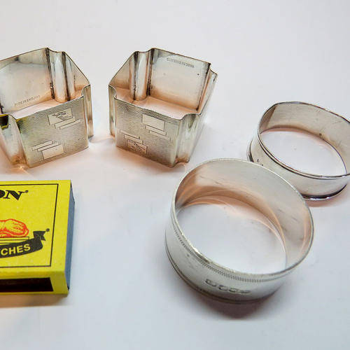 4 x hallmarked silver napkin rings