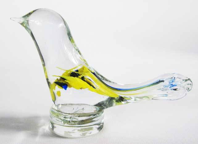 Blown Glass Bird "Handarbeit"