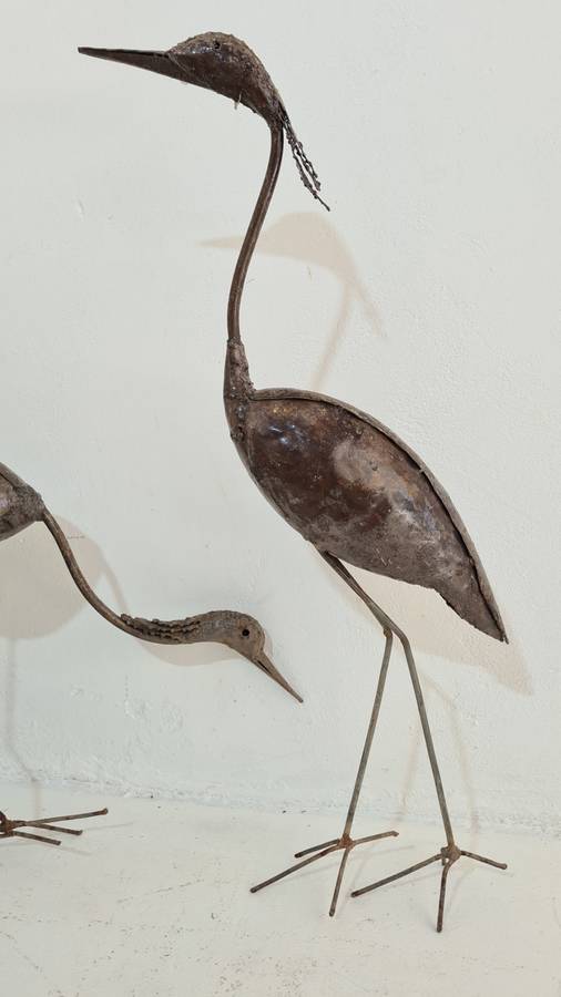 Pair of Metal Cranes