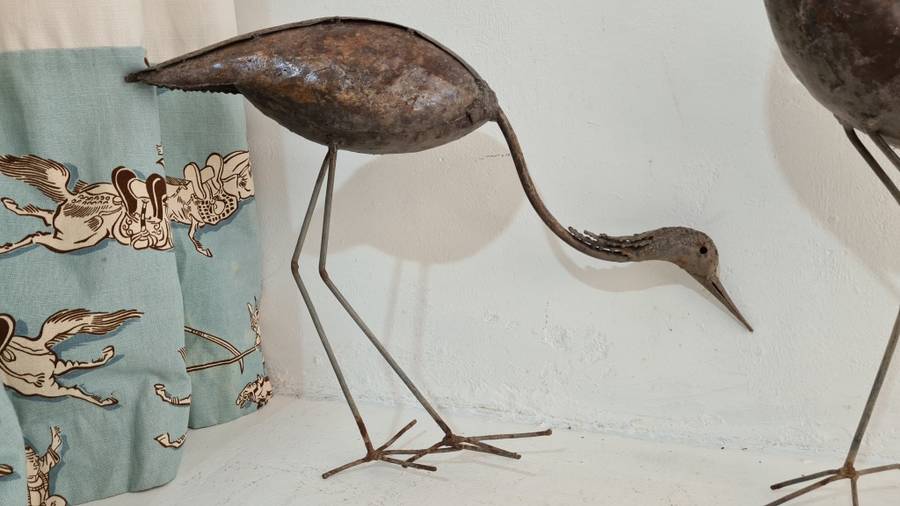 Pair of Metal Cranes