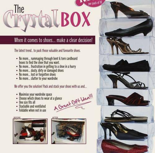 Cristal clear shoe box