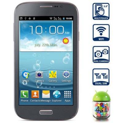 5 inch D5000 Android 4.1 Smart Phone SP6820A 1GHz WVGA Screen Dual Cameras WiFi