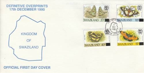 SWAZILAND: DEFINITIVE OVER PRINTS OFFICIAL FDC INCLUDING SCARCE 15 ON 45 GOOD VALUE ITEM