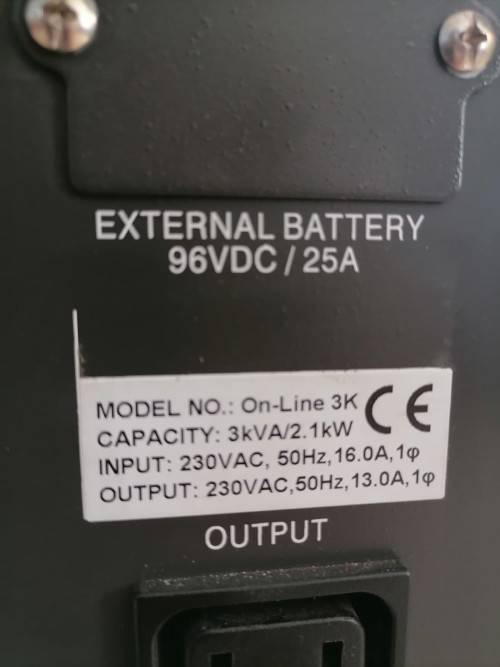 3KVA ONLINE UPS - 96V WITH BATTERY