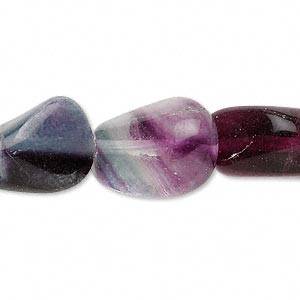 Natural RAINBOW FLUORITE 15mm x 12mm tumbled nugget beads