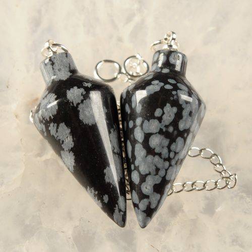 Natural SNOWFLAKE OBSIDIAN pendulum