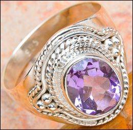 Sterling silver ring - AMETHYST - Dreams Collection (size 9.25 / R half to S half)
