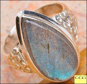 SALE ** Sterling silver ring - LABRADORITE - Dreams Collection (size 8.25 / Q to Q half)