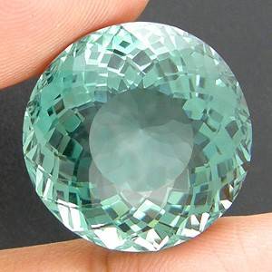 SALE! 29.65 cts 20.2mm PRASIOLITE / GREEN AMETHYST round facet (Uruguay)