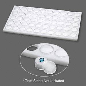 Off-white foam insert with 50 gem tubs