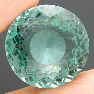 27.17 cts 19.5mm PRASIOLITE / GREEN AMETHYST round facet (Uruguay)