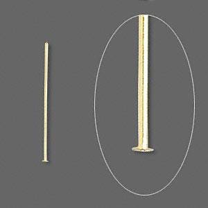 40mm Goldplated HEADPINS - sold per pack of 50