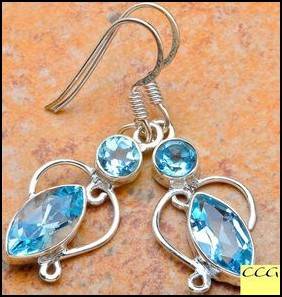Sterling silver earrings - BLUE TOPAZ - Dreams Collection