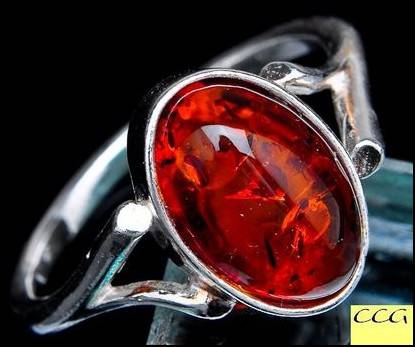Sterling silver ring - BALTIC AMBER - Dreams Collection (size 7.75 / P to Q)