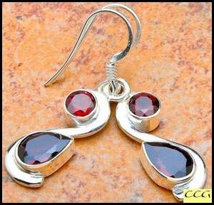 Sterling silver earrings - GARNET - Dreams Collection