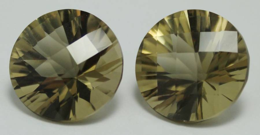 Natural 8.55 cts SMOKY QUARTZ checkerboard concave round facet (Brazil) - ONE left sold individually