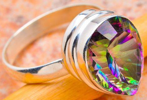 Sterling silver ring - MYSTIC TOPAZ - Dreams Collection (size 10 / T half)