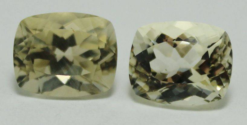 SET of TWO matching gems! 100% Natural 6.65 cts ORTHOCLASE cushion facets (Nigeria, Africa)