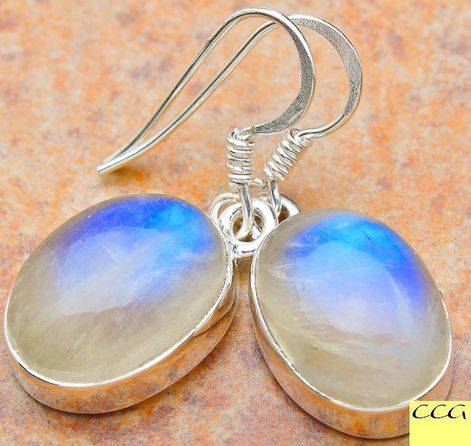 Sterling silver earrings - RAINBOW MOONSTONE - Dreams Collection