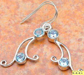 Sterling silver earrings - BLUE TOPAZ - Dreams Collection