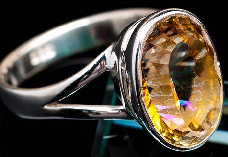 Sterling silver ring - AZOTIC MYSTIC TOPAZ - Dreams Collection (size 9 / R half)