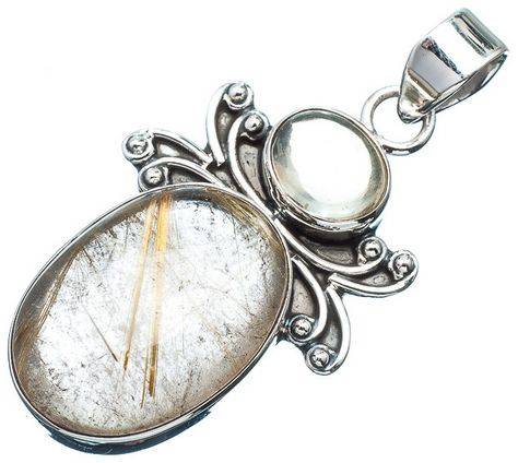 Sterling silver pendant - RUTILATED QUARTZ & QUARTZ - Dreams Collection