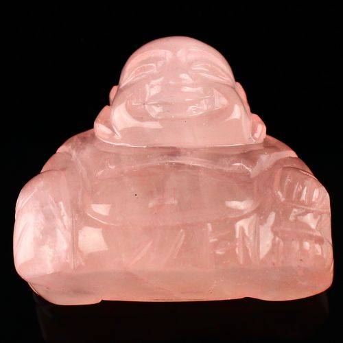 ROSE QUARTZ Buddha carving