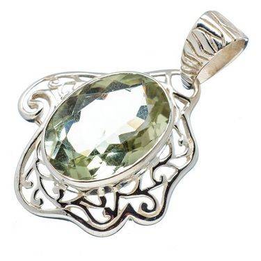 Sterling silver pendant - PRASIOLITE - Dreams Collection