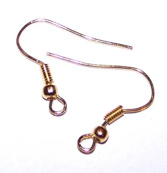 Gold plated EARRING HOOKS - sold per pack of 5 pairs (10)