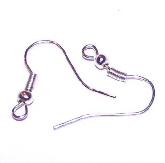 Silver plated EARRING HOOKS - sold per pack of 5 pairs (10)