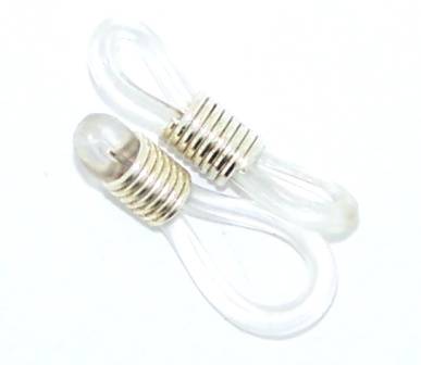 Eye-glass END PIECES (clear / silver) - sold per PAIR
