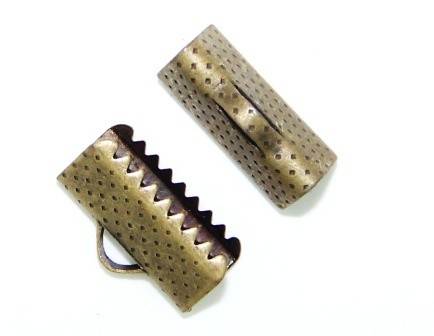 13mm x 5mm Bronze RIBBON END (2 pcs)