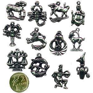 CHARM - Black nickel ZODIAC SIGNS - sold individually