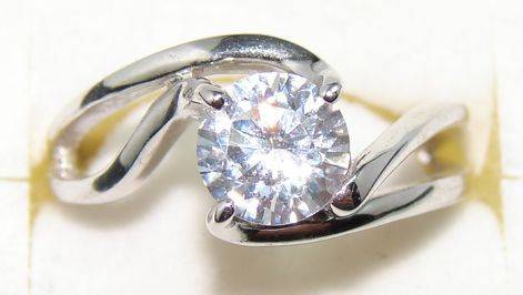 Sterling silver ring - SIMULATED DIAMOND