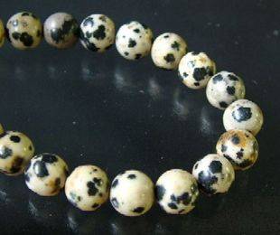 Natural DALMATIAN JASPER 8mm round beads