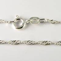 Sterling silver SINGAPORE LINK ladies neck chain 45cm (2mm / 30 gauge)