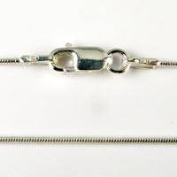 Sterling silver SNAKE LINK ladies neck chain 45cm (1mm / 15 gauge)