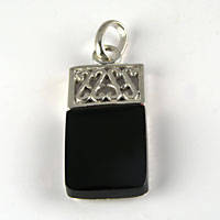 Natural ONYX pendant in Sterling Silver