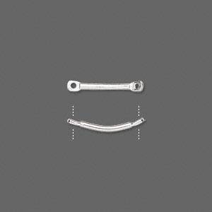 15mm Curved Link Spacer bar SILVER PLATED (10 pcs)