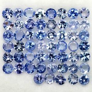 Natural TANZANITE 2.9mm round facets (Africa) - 53 pieces available