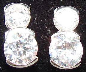 Sterling Silver earrings - CREATED DIAMONDS