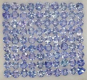 Natural TANZANITE 1.7mm to 2.0mm round facets (Africa) - 61 pieces available