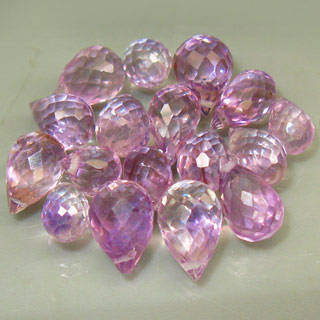 25.48cts Natural AMETHYST drilled briolette facets (Uruguay) - 17 pieces available