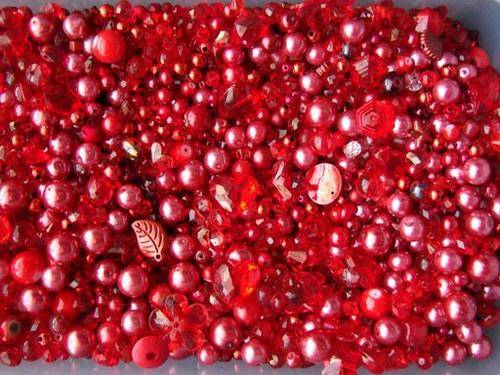 BE MY VALENTINE SOUP MIX mixed bead tubs - 150g - RED