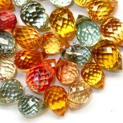 6.51cts Natural FANCY COLOURED SAPPHIRE drilled briolette facets (Africa) - 24 pieces available
