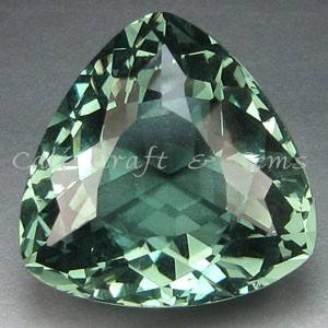 LUNCHTIME MADNESS! 15.65 cts Natural PRASIOLITE / GREEN AMETHYST trillion facet (Uruguay)