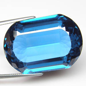 MUSEUM SIZE!!! 62.09 cts Natural LONDON BLUE TOPAZ fancy cushion facet (Brazil)