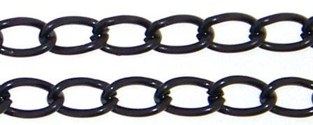 CHAIN single link oval 9mm BLACK - sold per 1m length