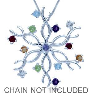 Sterling silver pendant - MIXED GEMSTONES